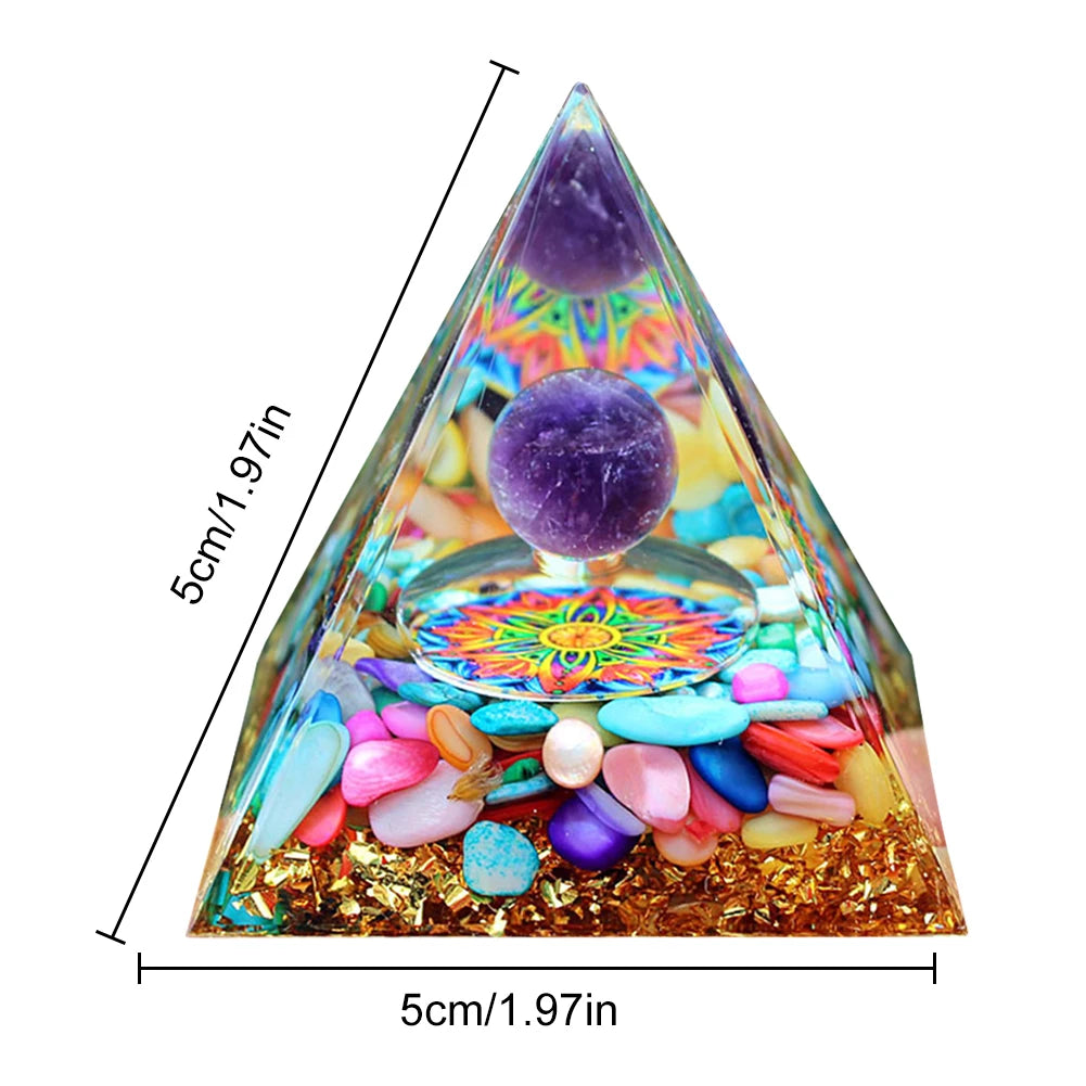 Pyramid Healing Crystals Energy Generator Amethyst Natural Stone Pendulum Reiki Chakra Meditation Tool Room Decorations New