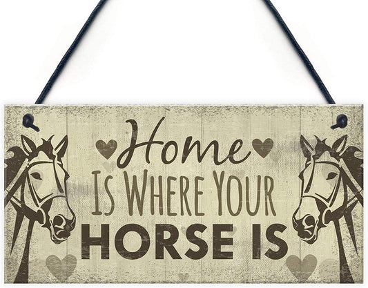 Horse Gifts for Women Hanging Sign Horse Gifts for Girls Horse Accessories Cute Country Home Accessory Gift Sign for Horse Lovers 10" X 5"