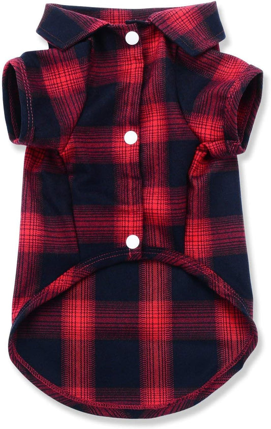 Dog Shirt, Pet Plaid Clothes Shirt T-Shirt, Sweater Bottoming Shirt for Small Dog Cat Puppy Grid Adorable Wearing Stylish Cozy Halloween,Christmas Costumes (Red;Xl/Extra Large)