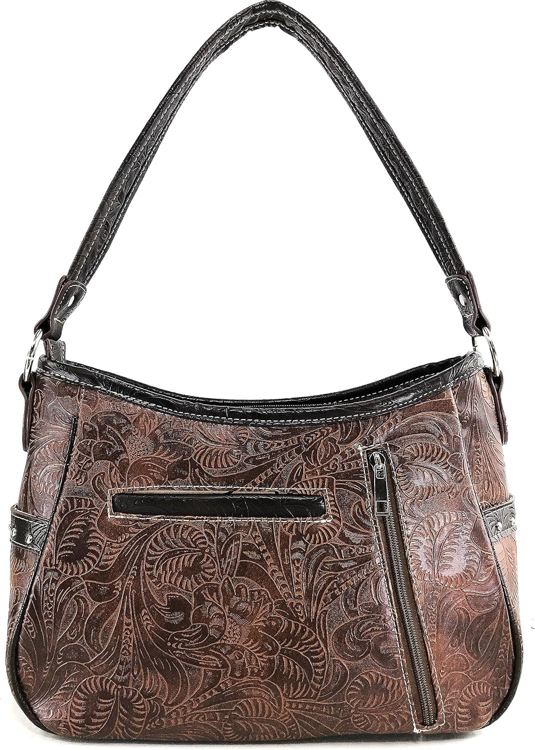 Cowgirl Leather Cut Concealed Carry Feather Concho Country Vintage Western Handbag Purse Wallet Set