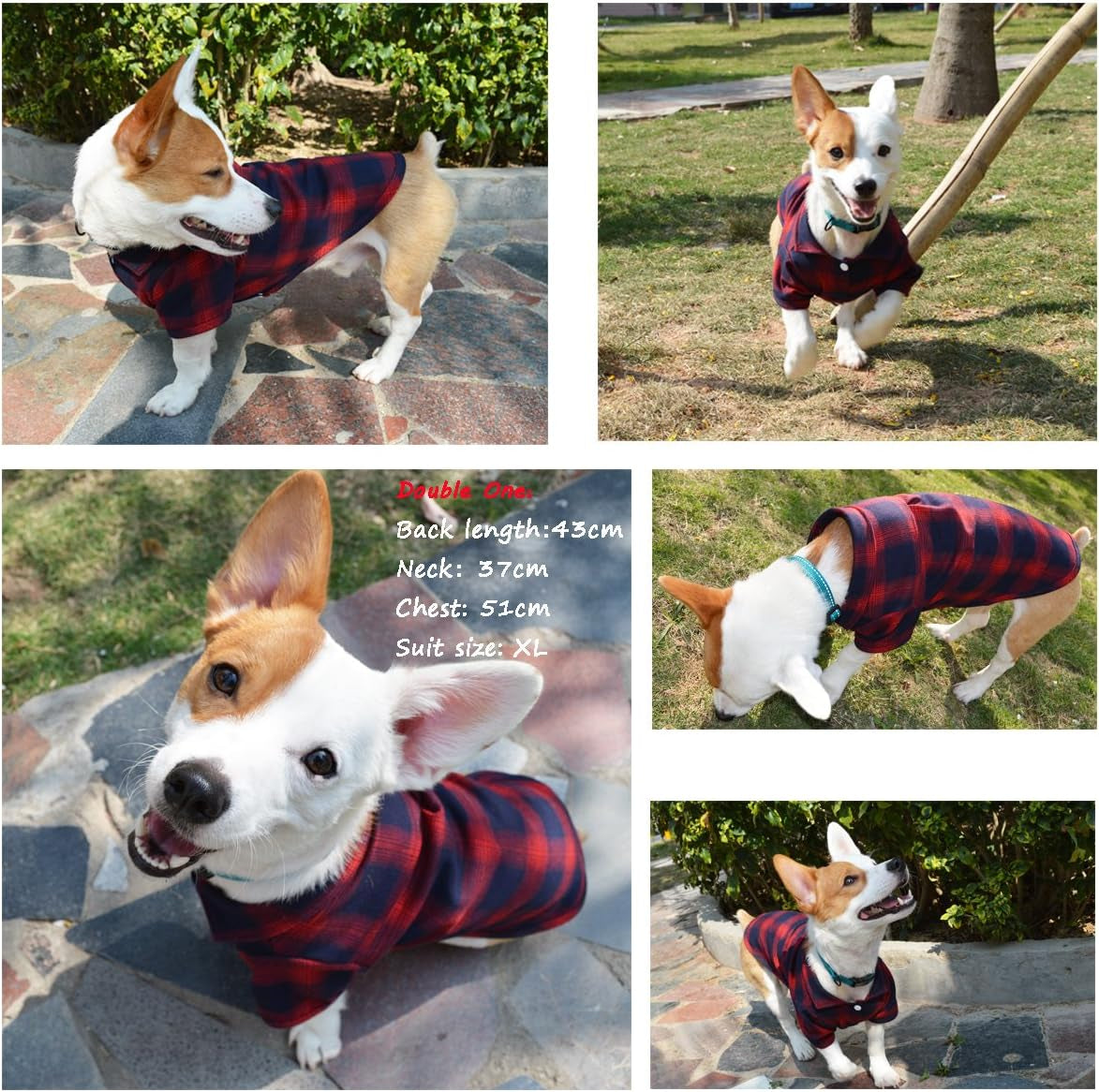 Dog Shirt, Pet Plaid Clothes Shirt T-Shirt, Sweater Bottoming Shirt for Small Dog Cat Puppy Grid Adorable Wearing Stylish Cozy Halloween,Christmas Costumes (Red;Xl/Extra Large)