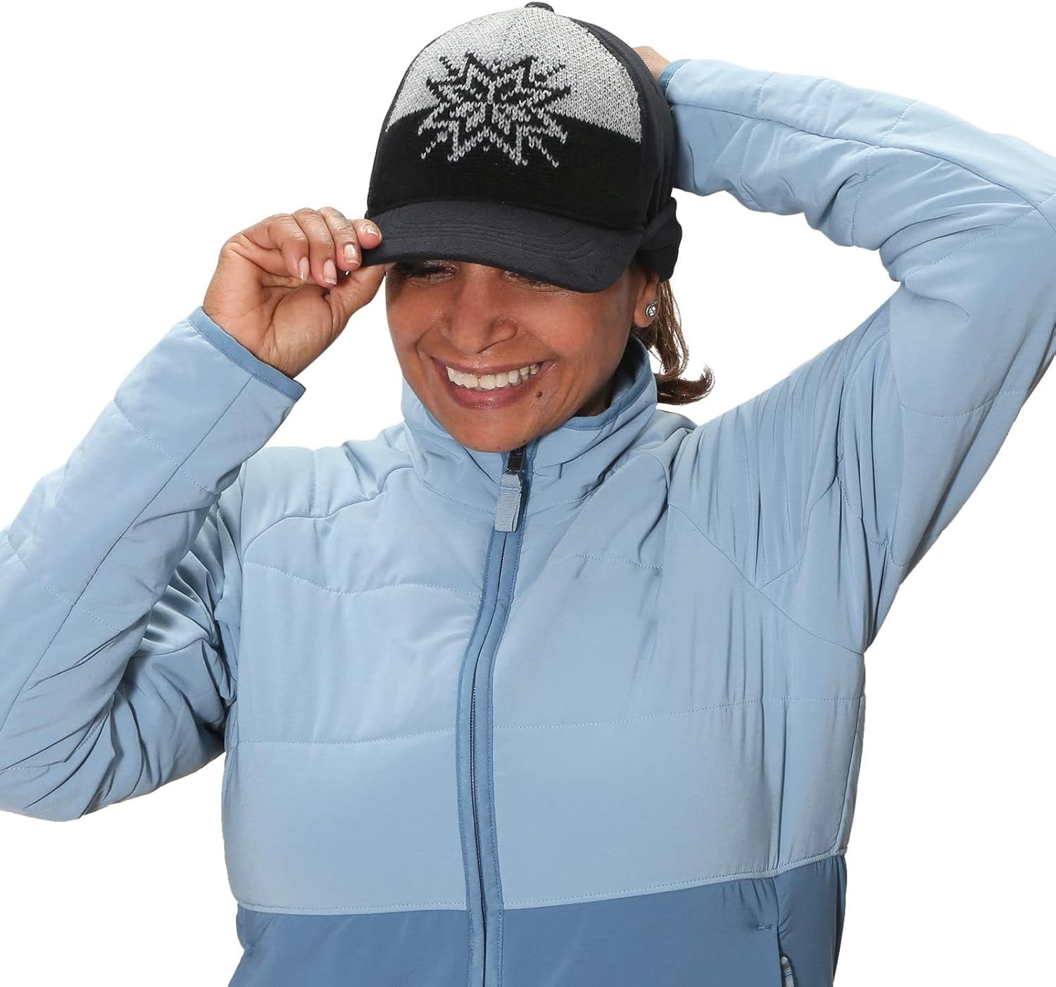 Women'S Winter Ponytail Hat | Trucker Hat with Drop down Ear Warmers
