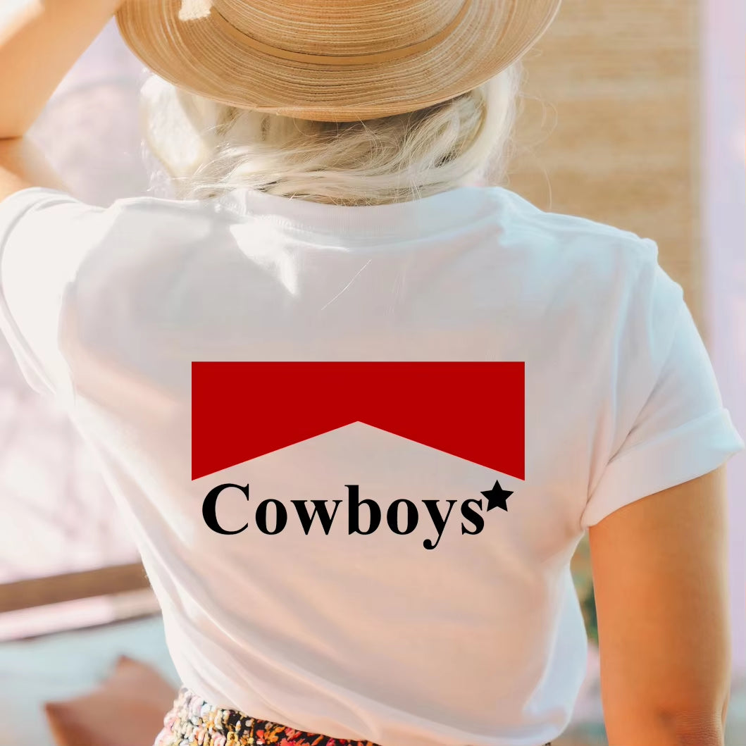 How Bout Them Cowboys T-Shirt Unisex Rodeo T-Shirt Vintage Western Shirt Country Style Shirt Woman Graphic Tees Casual Tops