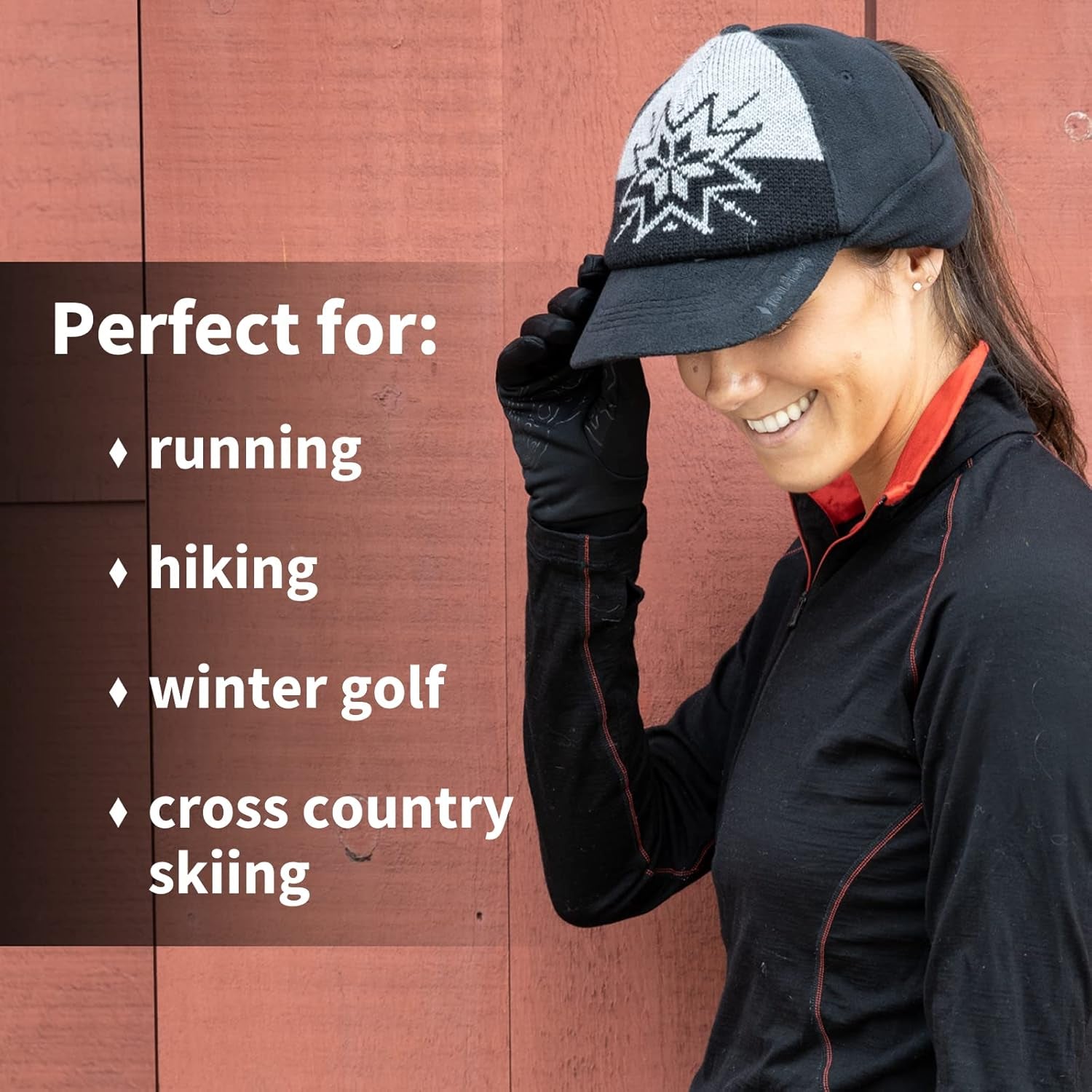 Women'S Winter Ponytail Hat | Trucker Hat with Drop down Ear Warmers