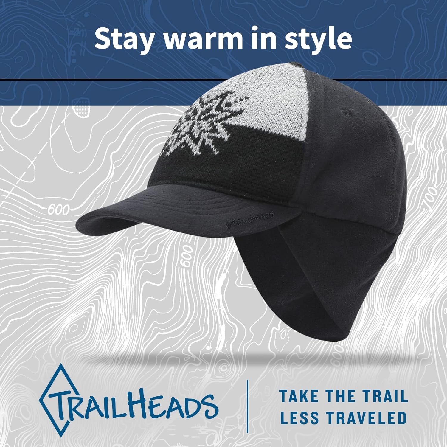 Women'S Winter Ponytail Hat | Trucker Hat with Drop down Ear Warmers
