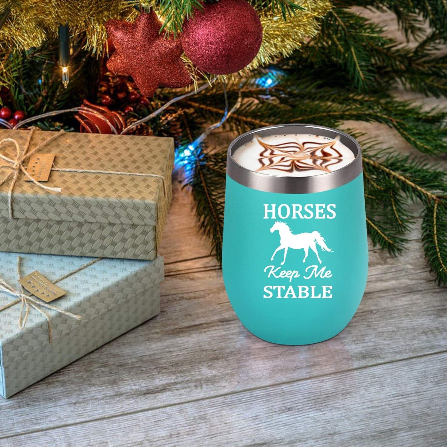 Horse Gifts for Women, Horses Keep Me Stable Wine Tumbler with Lid, Funny Birthday Christmas Gifts for Horse Lovers, Girls, Mom, Friends, Aunt, Sister, 12 Oz Insulated Stainless Steel Tumbler, Mint