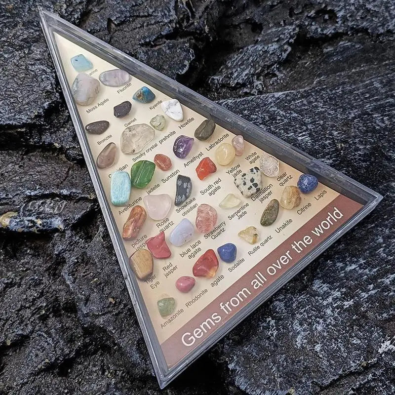 36 PCS/Set Natural Healing Crystals Mineral Specimens Irregular Tumbled Stones Rock Collection Box For Kids Research Teaching