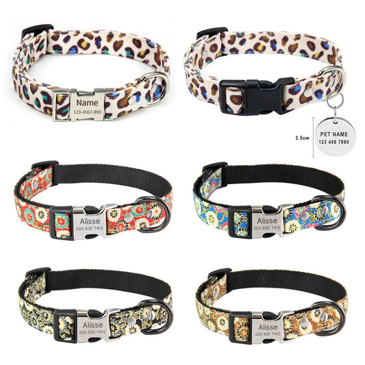 Personalized Dog Collar Name Free Engraved Custom ID Collars for Small Medium Large Dogs Puppy Necklace Pet Leash Pitbull