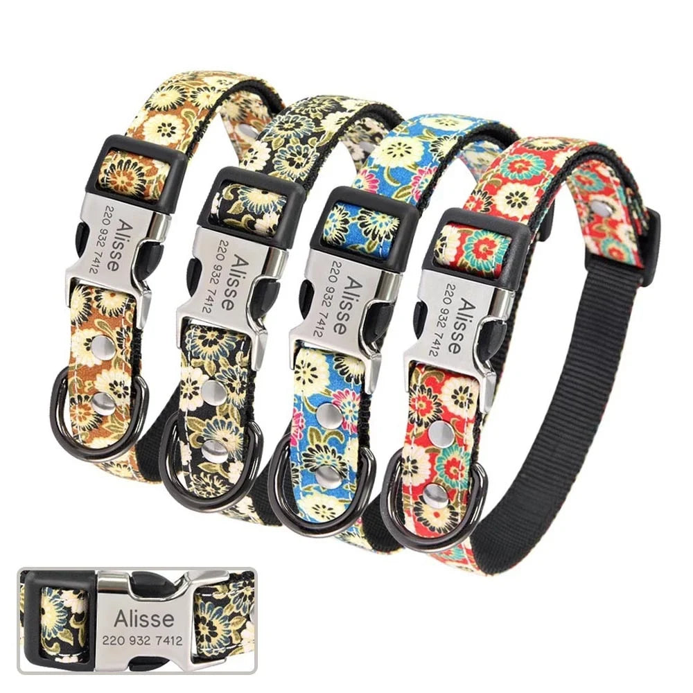 Personalized Dog Collar Name Free Engraved Custom ID Collars for Small Medium Large Dogs Puppy Necklace Pet Leash Pitbull
