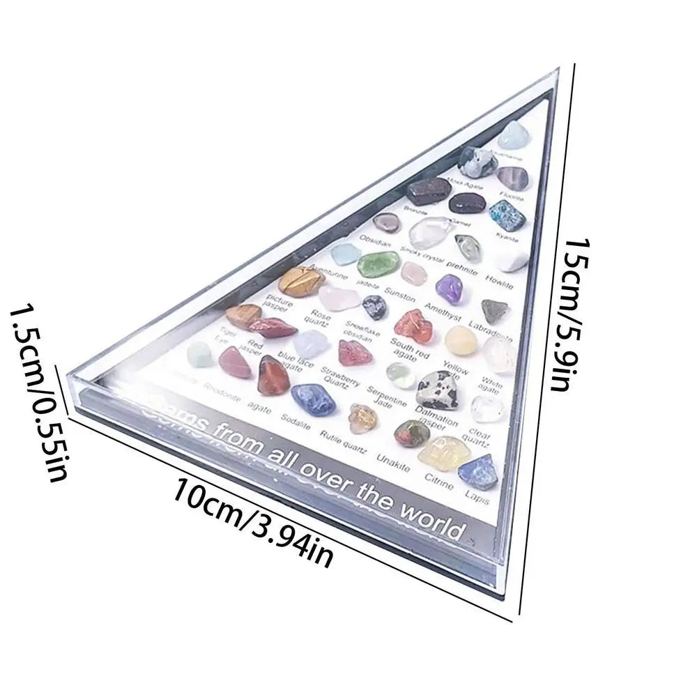 36 PCS/Set Natural Healing Crystals Mineral Specimens Irregular Tumbled Stones Rock Collection Box For Kids Research Teaching
