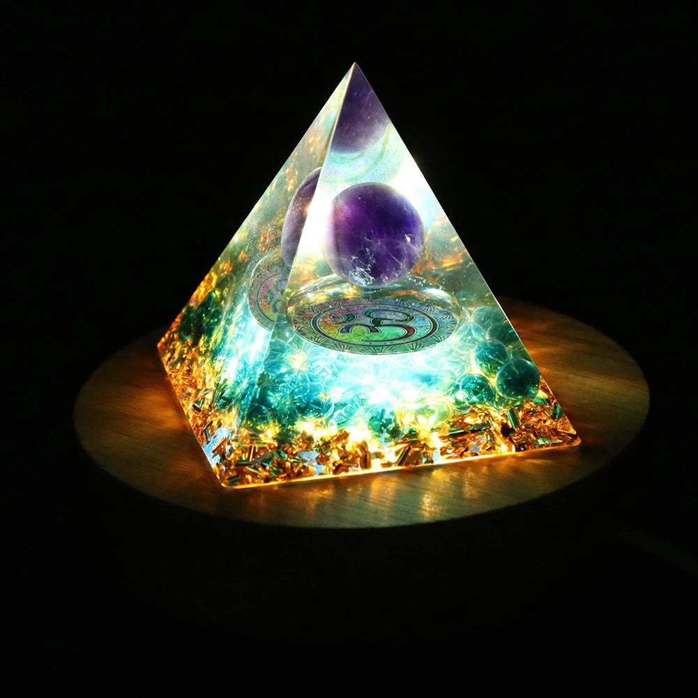 Pyramid Healing Crystals Energy Generator Amethyst Natural Stone Pendulum Reiki Chakra Meditation Tool Room Decorations New