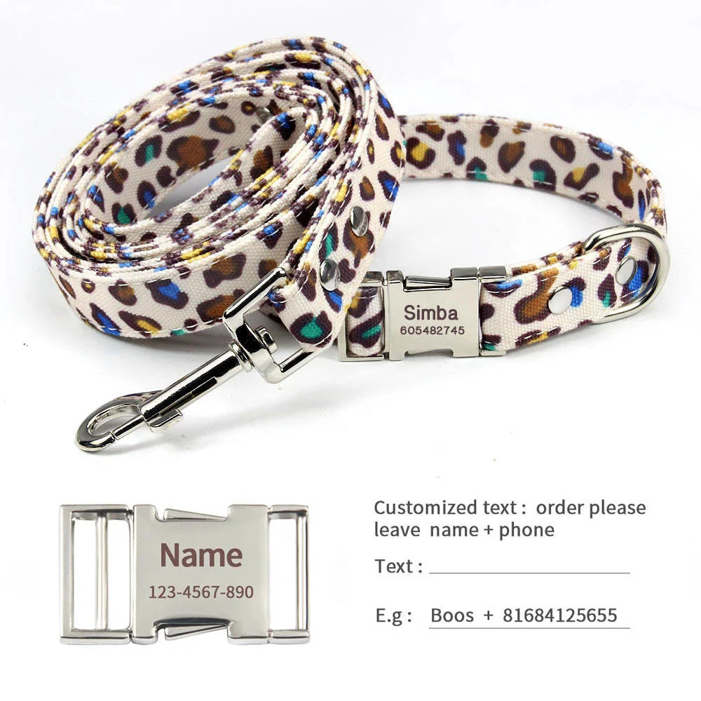 Personalized Dog Collar Name Free Engraved Custom ID Collars for Small Medium Large Dogs Puppy Necklace Pet Leash Pitbull