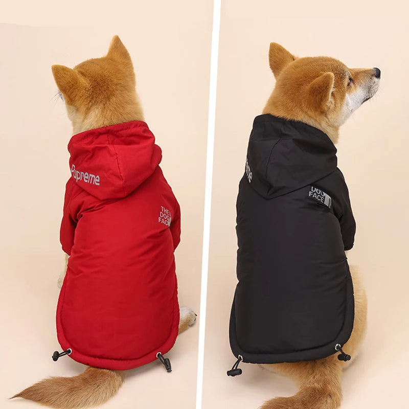 Autumn Winter Pet Dog Waterproof Coat Puppy Warm Cotton Jacket The Dog Face Hoodie Reflective Clothing For Dogs Cats Clothing