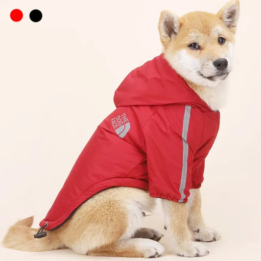 Autumn Winter Pet Dog Waterproof Coat Puppy Warm Cotton Jacket The Dog Face Hoodie Reflective Clothing For Dogs Cats Clothing