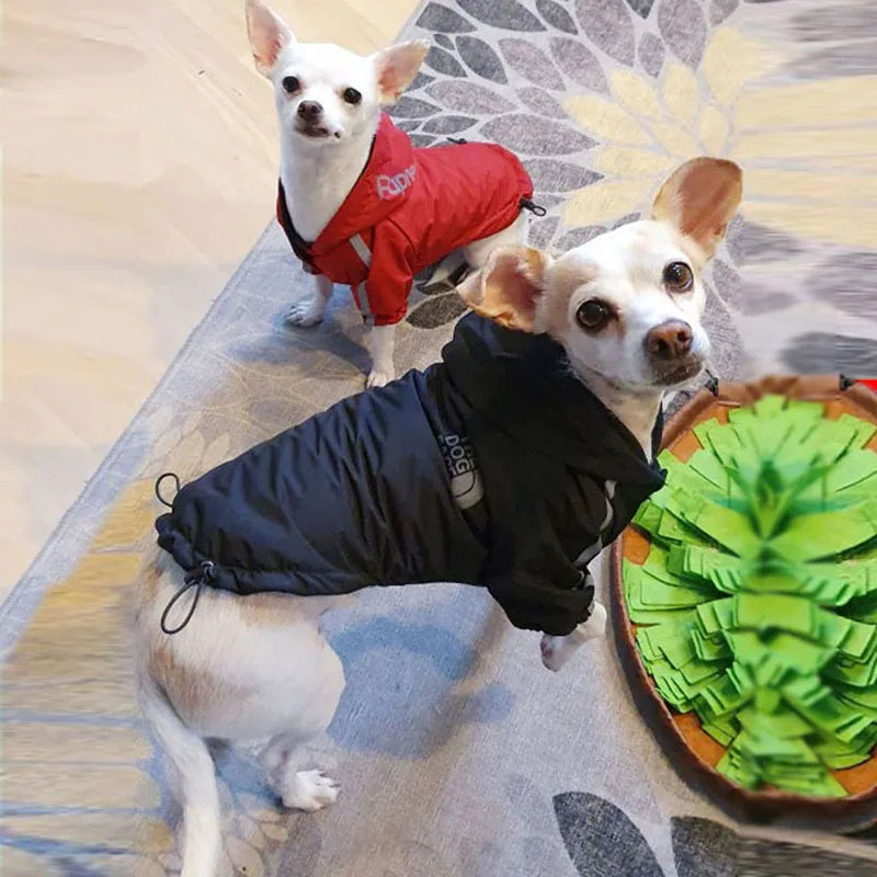 Autumn Winter Pet Dog Waterproof Coat Puppy Warm Cotton Jacket The Dog Face Hoodie Reflective Clothing For Dogs Cats Clothing