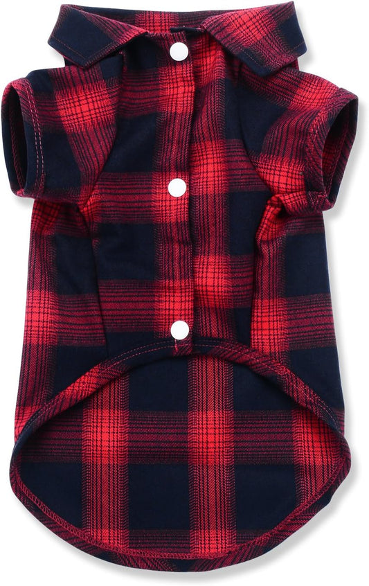 Dog Shirt, Pet Plaid Clothes Shirt T-Shirt, Sweater Bottoming Shirt for Small Dog Cat Puppy Grid Adorable Wearing Stylish Cozy Halloween,Christmas Costumes (Red;Xxl)