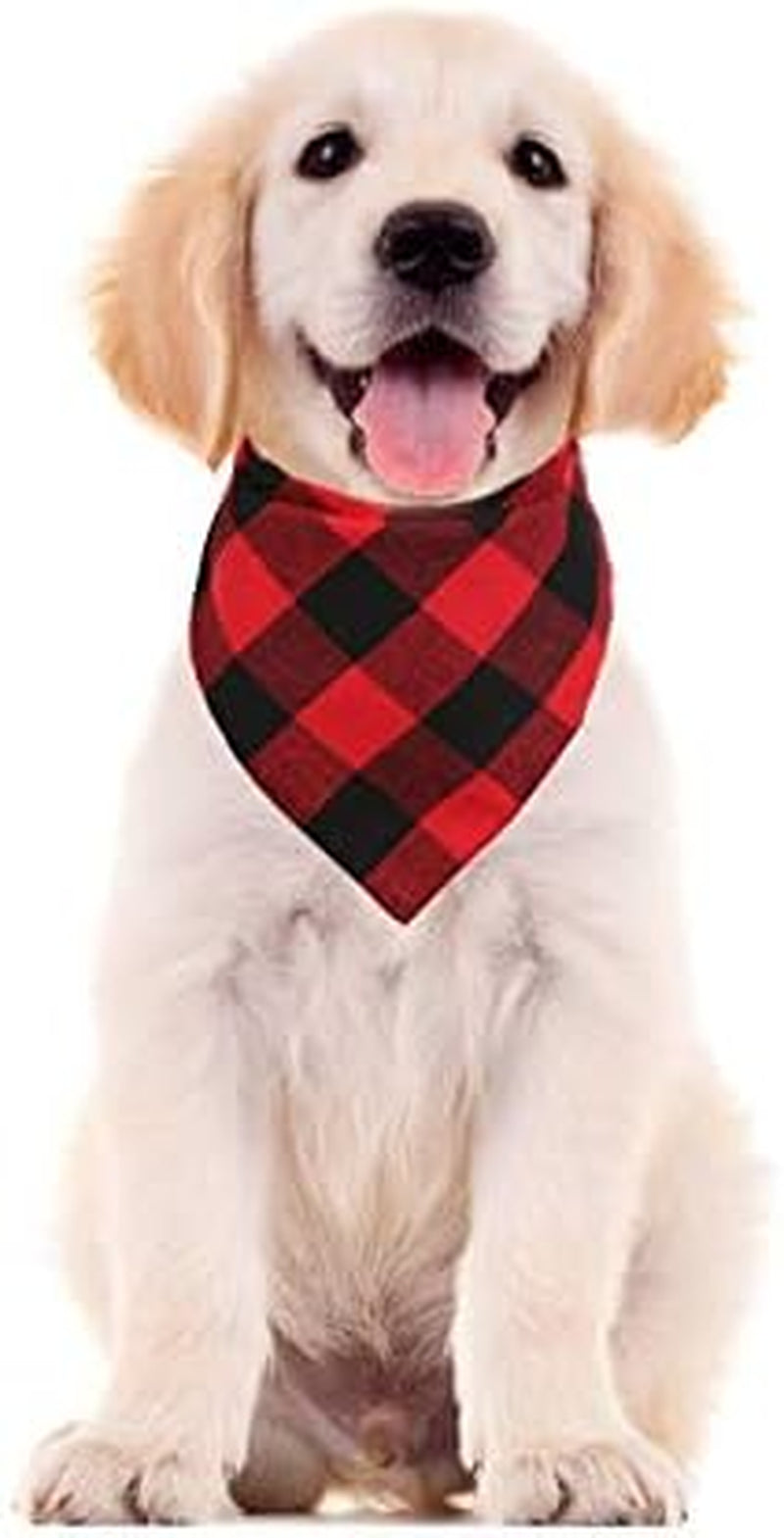 4 Pcs Dog Bandana Christmas Pet Triangle Scarf Accessories Bibs Red Black Plaid